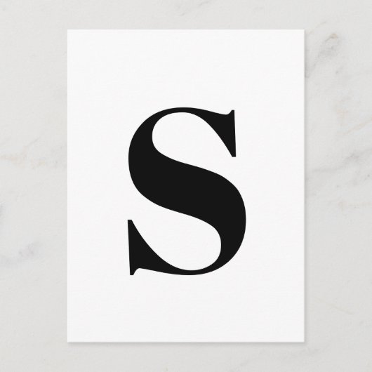 文字モダン |アルファベカスタムットミニマルイニシャル ポストカード (正面)