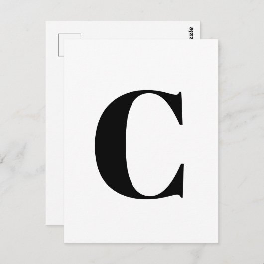 文字モダン |アルファベカスタムットミニマルイニシャル ポストカード (正面/裏面)