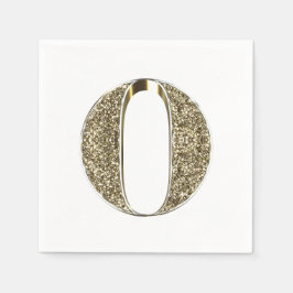 文字モノグラムのイニシャルO金ゴールドの輝きエレガント スタンダードカクテルナプキン