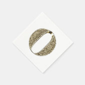 文字モノグラムのイニシャルO金ゴールドの輝きエレガント スタンダードカクテルナプキン (角)