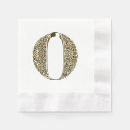 文字モノグラムのイニシャルO金ゴールドの輝きエレガント 縁ありカクテルナプキン