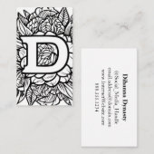 文字モノグラムのDシンプルフローラ 名刺 (正面/裏面)
