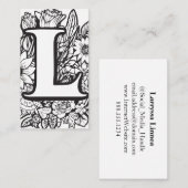 文字モノグラムのLシンプルフローラ 名刺 (正面/裏面)