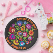 文字ラウンドポカスタムリッシュ民俗組成 ペーパープレート (パーティー)