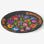 文字ラウンドポカスタムリッシュ民俗組成 ペーパープレート (アングル)