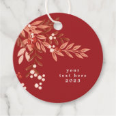 文字リービーフローラクリスマス伝統的レッド フェイバータグ (正面)