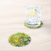 文字ワトルとガムの追加葉オージースカロップ ペーパーコースター (インサイチュ)