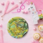 文字ワトルとガムの追加葉オージースモール7" ペーパープレート (パーティー)