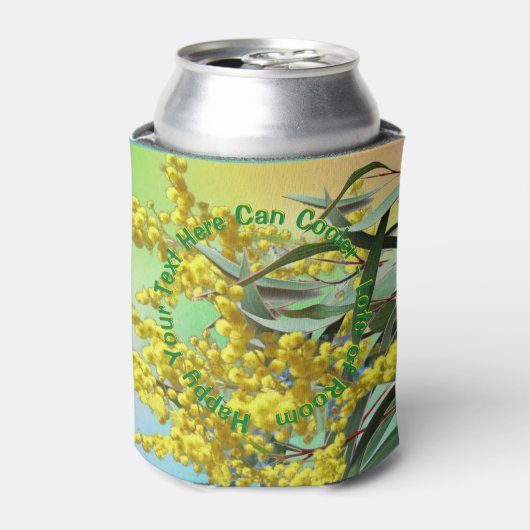 文字ワトル&ガムの追加離れオージースタブホルダー 缶クーラー (缶正面)