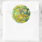 文字ワトル&ガム葉アイセン大を追加 ラウンドシール (バッグ)