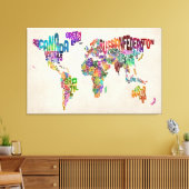 文字世界地図 キャンバスプリント (インサイチュ (リビング))