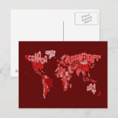 文字世界地図 ポストカード (正面/裏面)