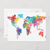 文字世界地図 ポストカード (正面/裏面)