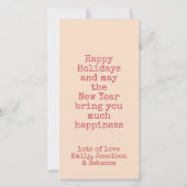 文字予測できな花模様コージークリスマスローズニューイヤー シーズンカード (裏面)