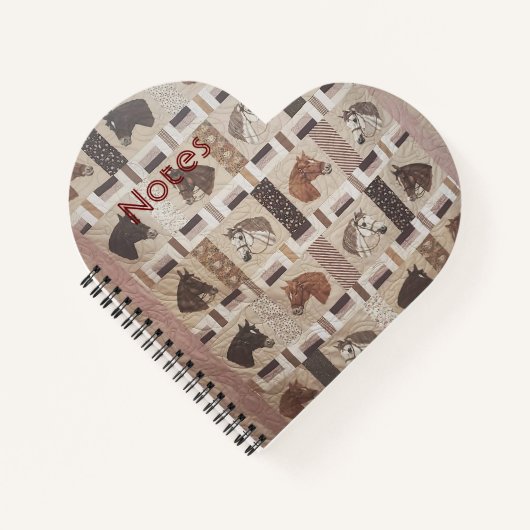 文字付きウマキルト ノートブック (正面)