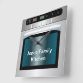 文字付きオーブンパーソナライズされた図形 スクエア壁時計 (傾斜)