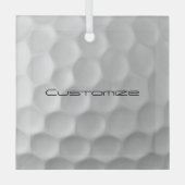 文字付きゴルフボパーソナライズされたール ガラスオーナメント (正面)