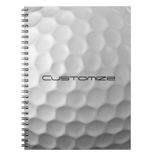 文字付きゴルフボパーソナライズされたール ノートブック (正面)