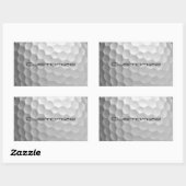 文字付きゴルフボパーソナライズされたール 長方形シール (シート)