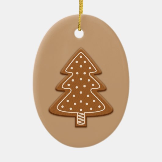 文字付きジンジャーブレッドのクリスマスツリー形状クッキー セラミックオーナメント (正面)