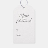 文字付きフェイクグリッター質灰色の鹿の形状 ギフトタグ (裏面)