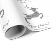 文字付きフェイクグリッター質灰色の鹿の形状 ラッピングペーパー (ロールコーナー)