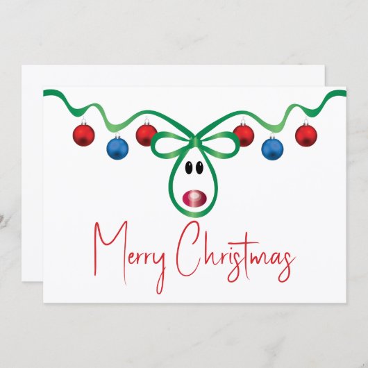 文字付きフラットクリスマスカーパーソナライズされたド ノートカード (正面/裏面)