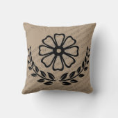 文字付きフローラ – ポリエステルピロー16" x 16" クッション (裏面)