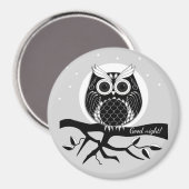 文字付きブレンチの可愛いグラフィックフクロウ マグネット (正面/裏面)