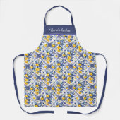 文字付き🍋レモンアズレジョ青い要素 エプロン (正面)
