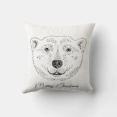 文字付き極頭ミニマル線芸術スケッチ クッション (裏面)