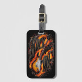 文字付き火焔付きエレキはっきりしたター ラゲッジタグ (正面縦)