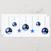 文字付き青いクリスマスデコレーションボール (正面/裏面)