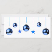 文字付き青いクリスマスデコレーションボール (正面)