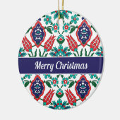 文字付き💙 💚 ❤️美しいトルコのタイル セラミックオーナメント (左)