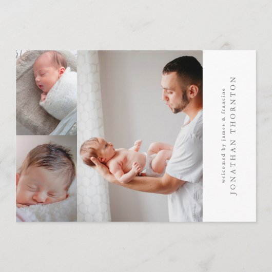 文字会はっきりした議新生児誕生発表 案内状 (裏面)