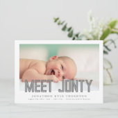 文字会はっきりした議新生児誕生発表 案内状 (スタンド正面)