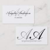 文字体裁の名前とイニシャル 名刺 (正面/裏面)