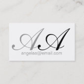 文字体裁の名前とイニシャル 名刺 (裏面)