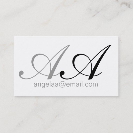 文字体裁の名前とイニシャル 名刺 (裏面)