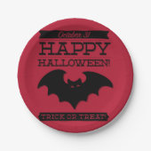 文字体裁レトロハロウィーン ペーパープレート (正面)
