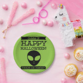 文字体裁レトロハロウィーン ペーパープレート (パーティー)