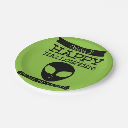 文字体裁レトロハロウィーン ペーパープレート (アングル)