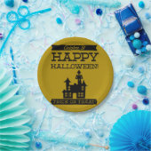 文字体裁レトロハロウィーン ペーパープレート (パーティー)