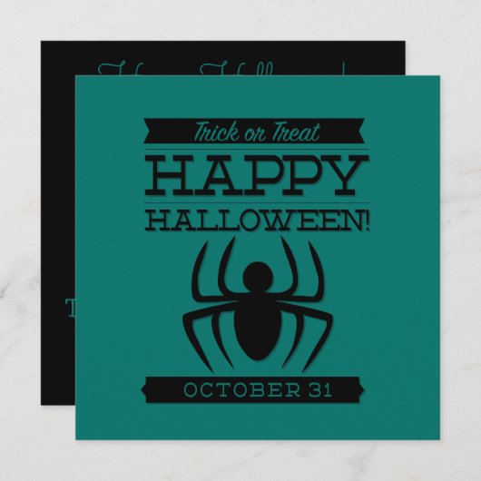 文字体裁レトロハロウィーン 招待状 (正面/裏面)