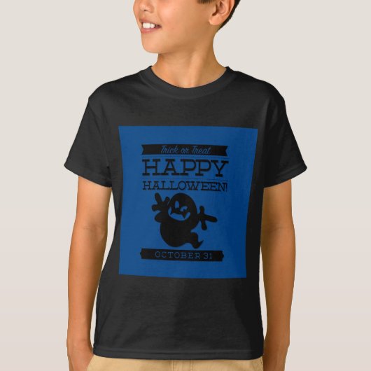 文字体裁レトロハロウィーン Tシャツ (正面)