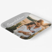 文字写真カスタムおめでとう紙プレート ペーパープレート (傾斜あり)