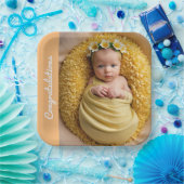 文字写真カスタムおめでとう紙プレート ペーパープレート (パーティー)