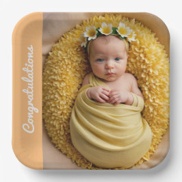 文字写真カスタムおめでとう紙プレート ペーパープレート