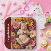 文字写真カスタムおめでとう紙プレート ペーパープレート (パーティー)